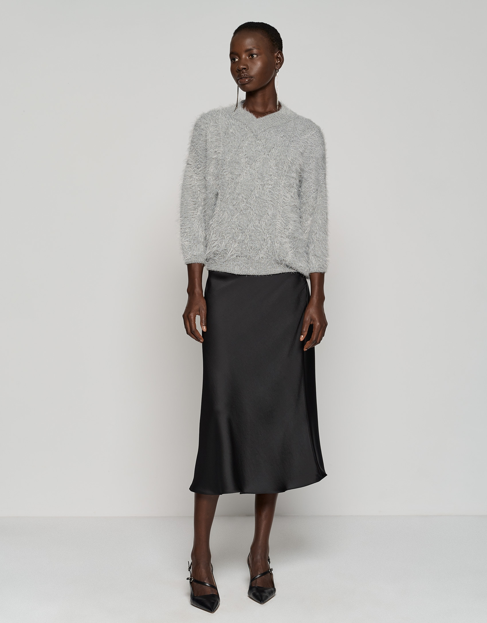 Jersey oversize punto mullido gris - Mujer | Roberto Verino