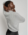Gray oversize plush sweater - Woman - AW2023 | Roberto Verino