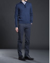 Navy blue turtle neck sweater with buttons