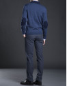 Navy blue turtle neck sweater with buttons