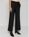 Black herringbone tailored pants