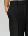Black herringbone tailored pants