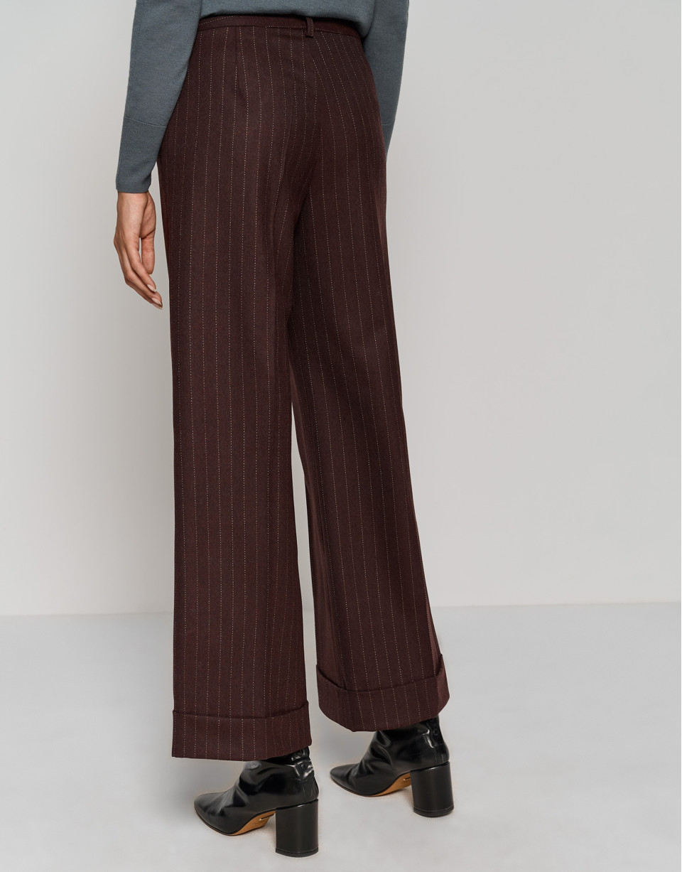 Purple tailored pinstripe pants 