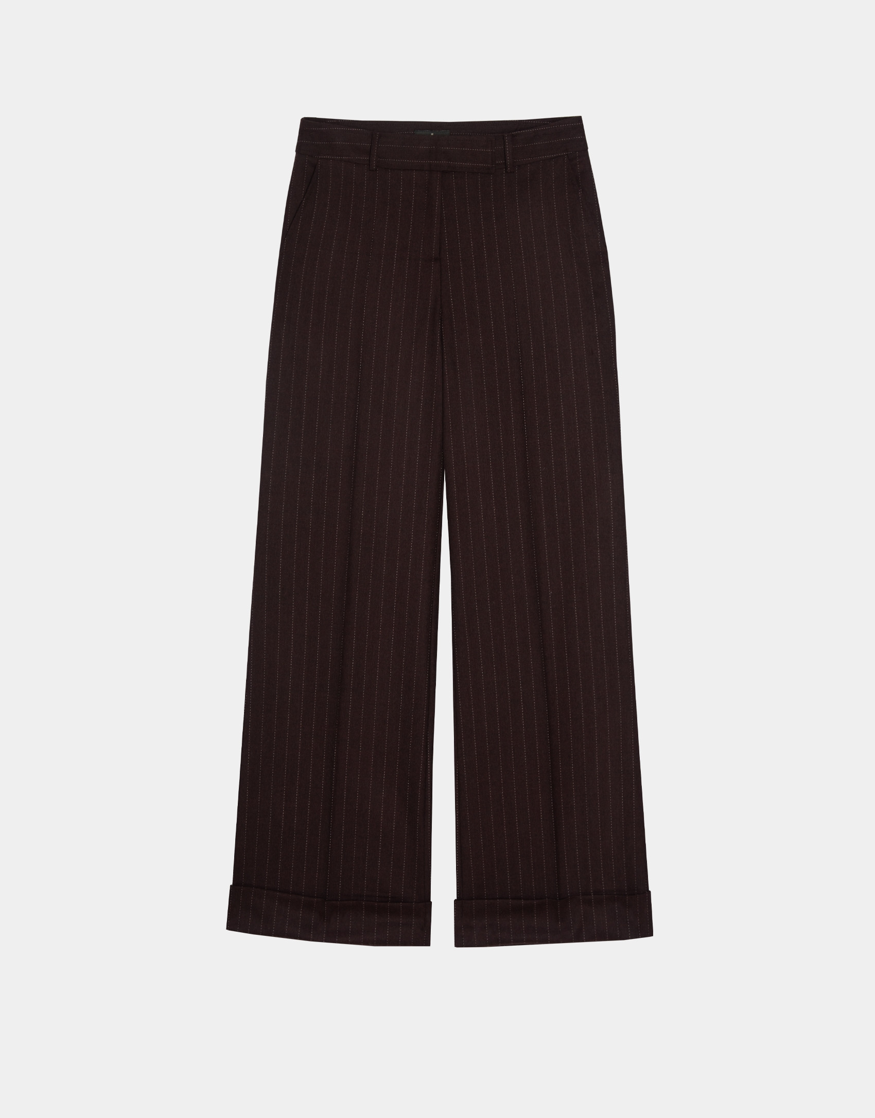 Purple tailored pinstripe pants 