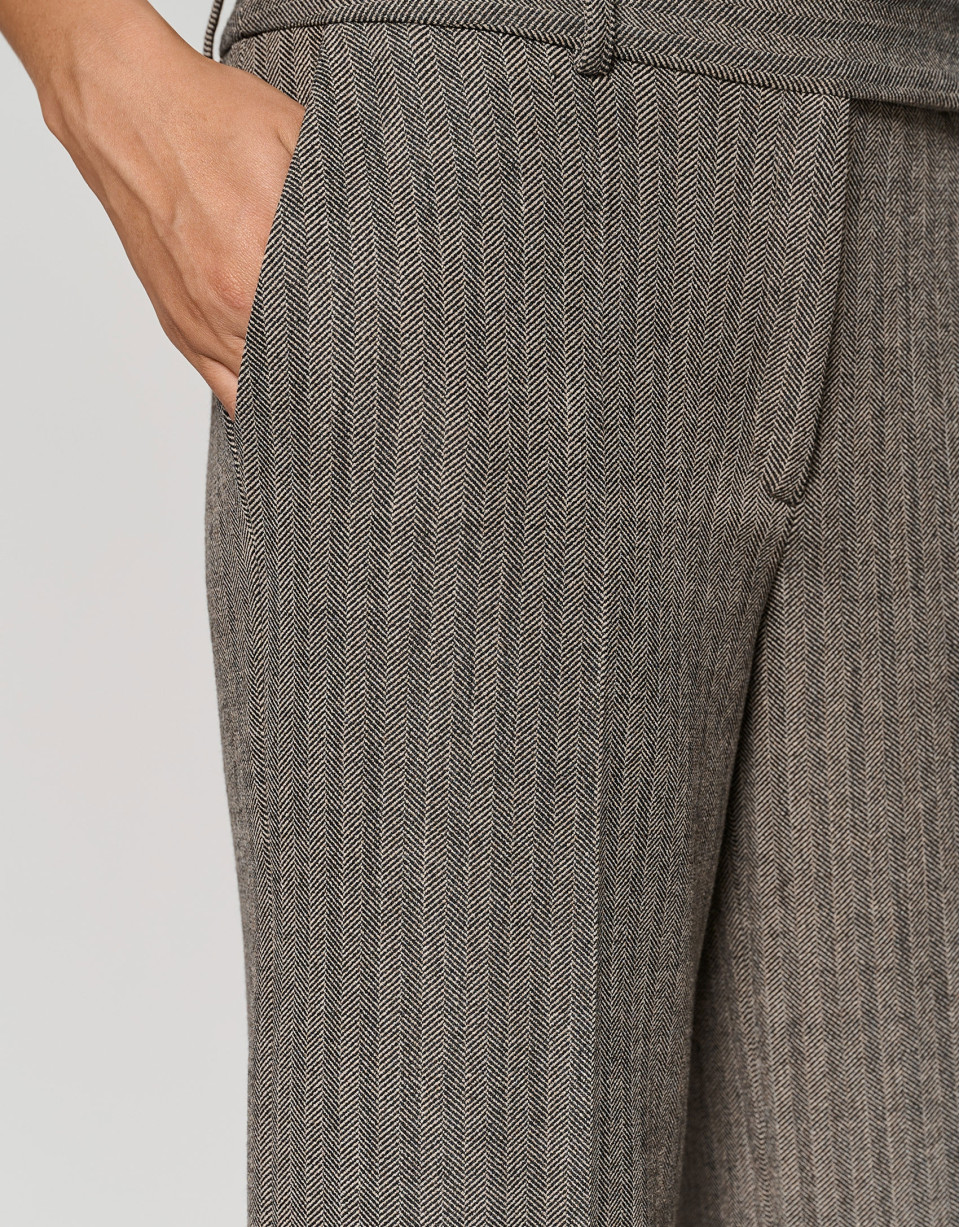 Pantalón sastre espiga beige