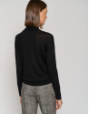 Jersey cuello vuelto punto galga fina negro