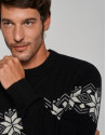 Jersey greca negro y blanco roto