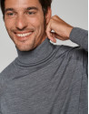 Jersey cuello cisne lana gris melange
