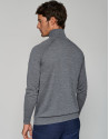 Jersey cuello cisne lana gris melange