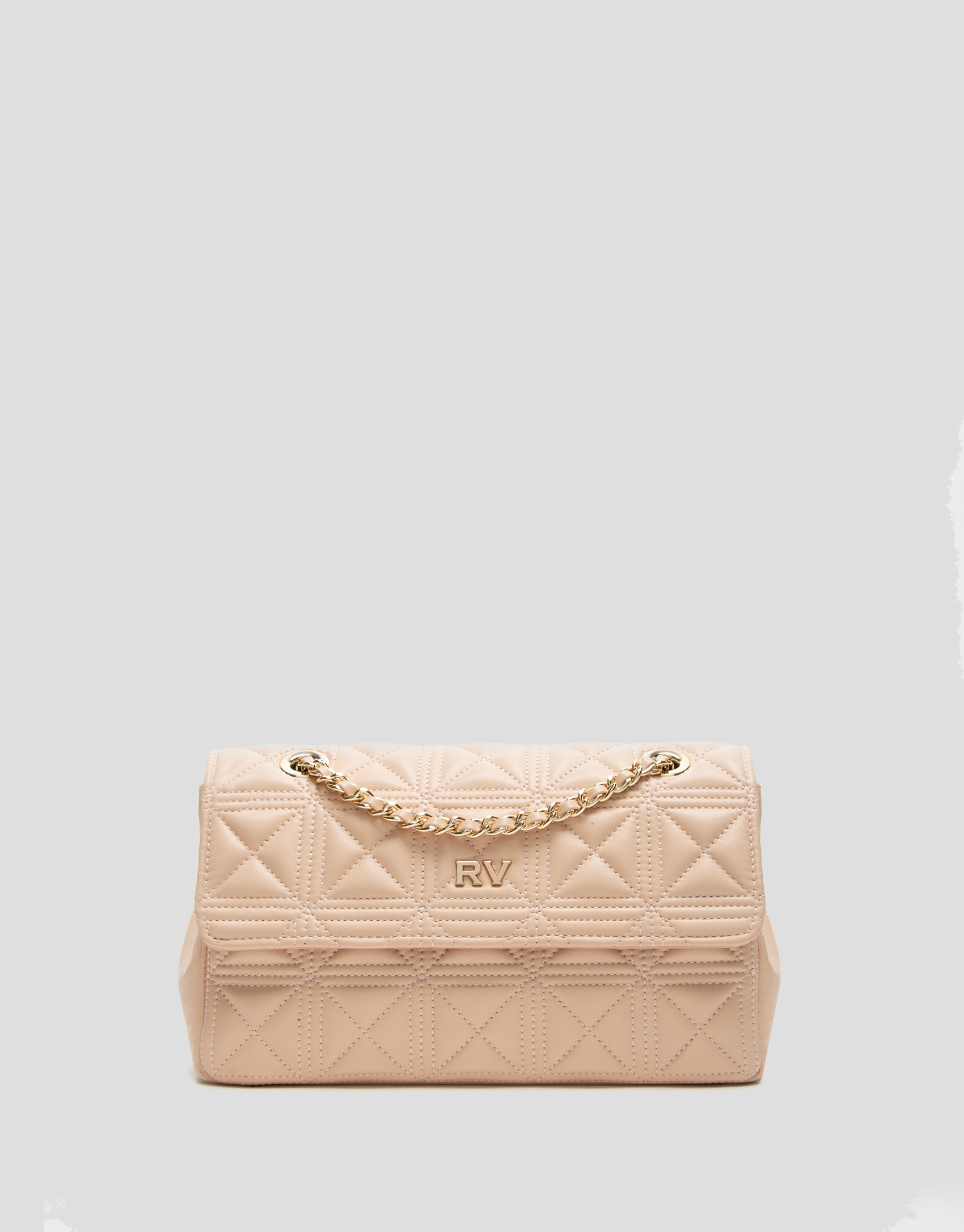 Bolso shoulder Linda Midi piel acolchada beige | Roberto Verino