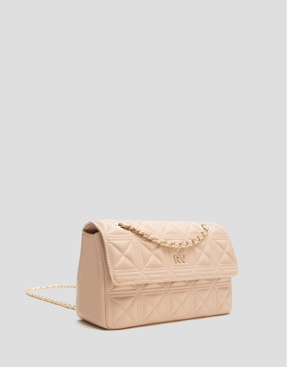 Bolso shoulder Linda Midi piel acolchada beige | Roberto Verino