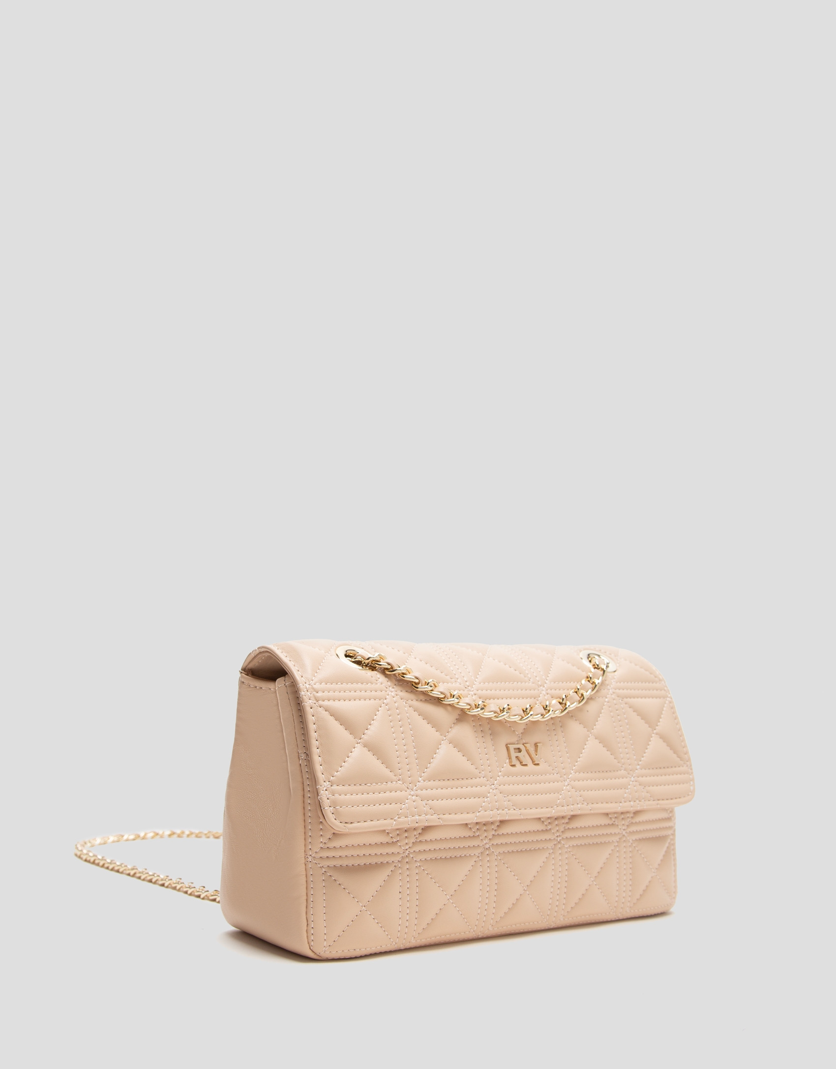 Bolso shoulder Linda Midi piel acolchada beige | Roberto Verino