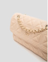 Pink beige quilted Linda Midi shoulder bag | Roberto Verino