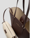 Bolso shopper Sama piel marrón - OI2023 | Roberto Verino