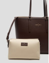Bolso shopper Sama piel marrón - OI2023 | Roberto Verino