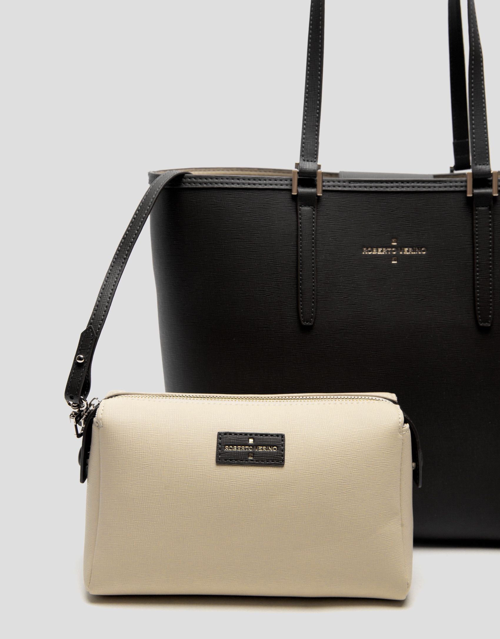 Bolso shopper Sama piel negra - Sale - PV2025 | Roberto Verino
