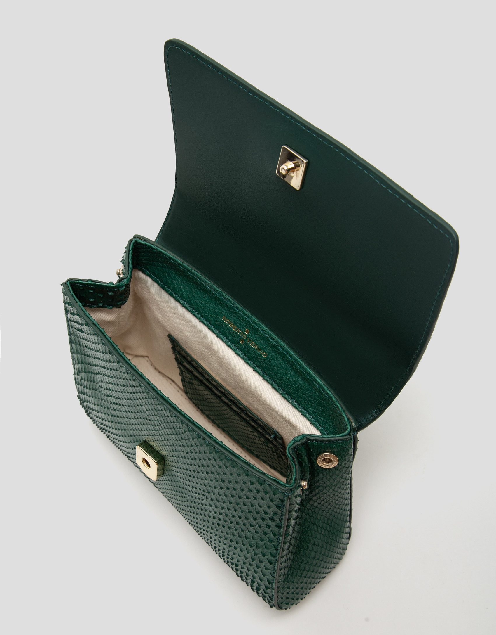 Green snakeskin Alice Mini handbag - AW2023 | Roberto Verino