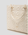 Linda Maxi Satchel bag in ecru quilted leather | Roberto Verino