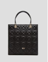 Bolso Satchel Maxi Linda piel acolchada negra | Roberto Verino