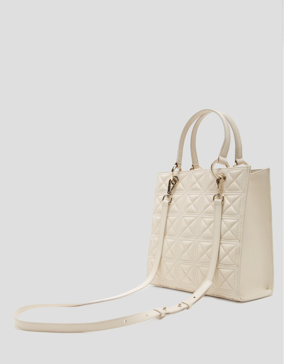 Bolso Satchel Maxi Linda piel acolchada crudo | Roberto Verino