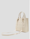 Linda Maxi Satchel bag in ecru quilted leather | Roberto Verino