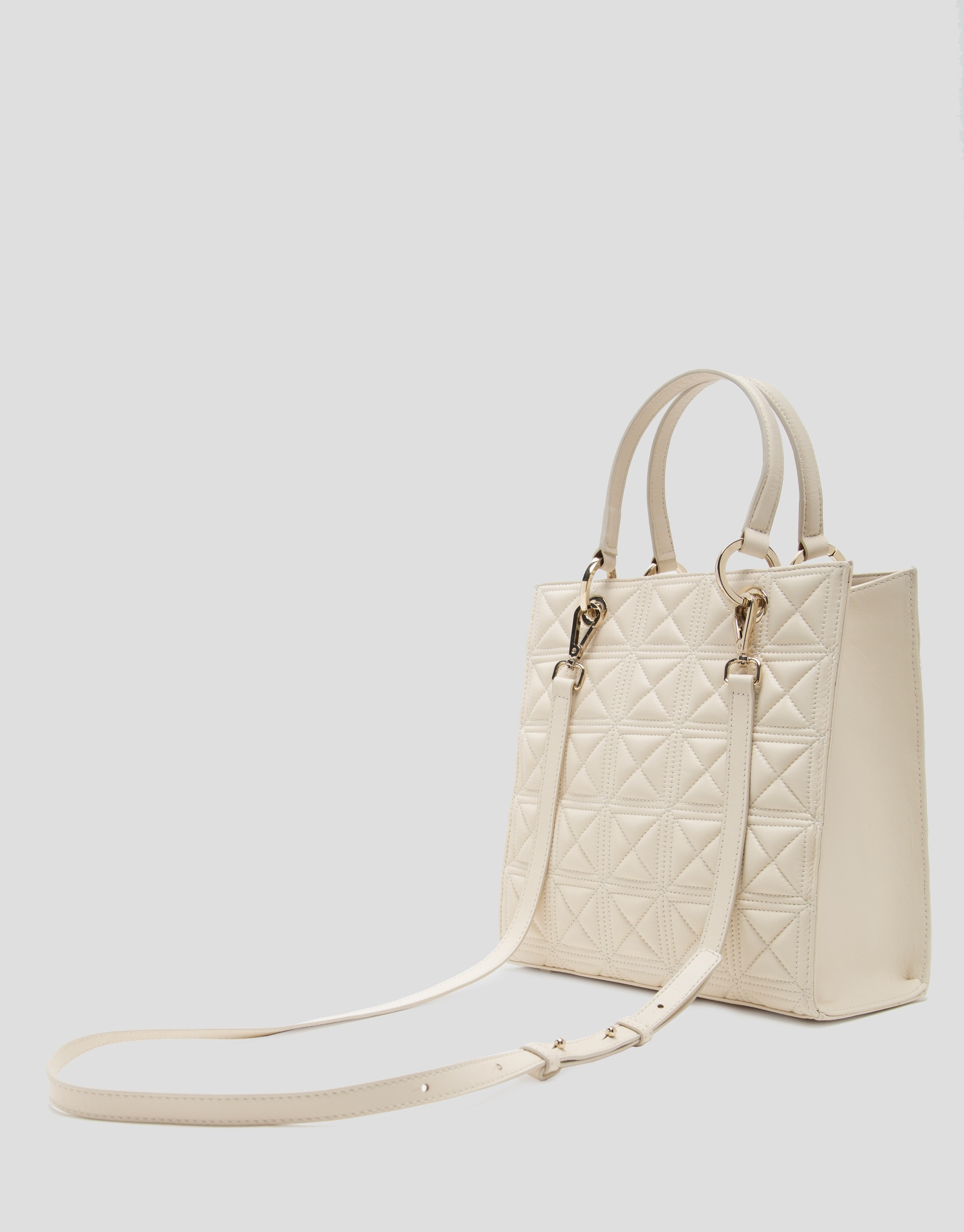 Bolso Satchel Maxi Linda piel acolchada crudo | Roberto Verino