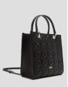 Bolso Satchel Maxi Linda piel acolchada negra | Roberto Verino