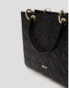 Bolso Satchel Maxi Linda piel acolchada negra | Roberto Verino