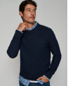Navy blue structured sweater