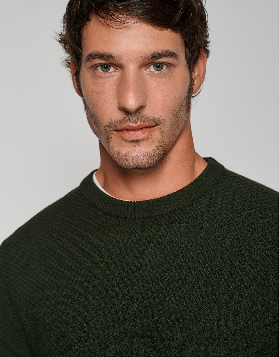 Kakhi green structured sweater