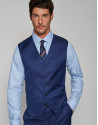 Ink blue wool dress vest
