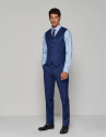 Ink blue wool dress vest