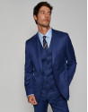 Ink blue wool dress vest