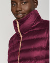 Purple and camel reversible quilted down jacket