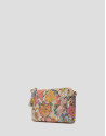 Multicolorfloral Lisa Nano leather clutch bag