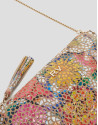 Multicolorfloral Lisa Nano leather clutch bag