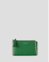 Green saffiano leather Lisa Nano clutch bag