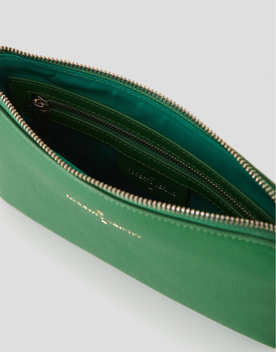Bolso clutch Lisa Nano piel saffiano verde