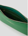 Green saffiano leather Lisa Nano clutch bag