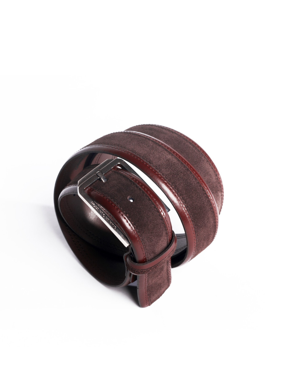 Brown contrast beveled-edge belt 