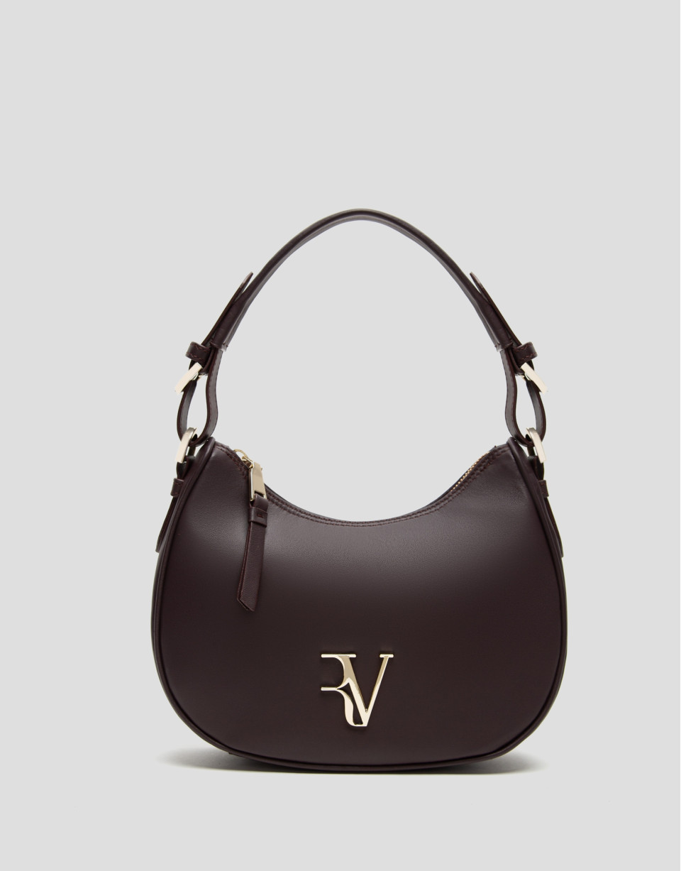 Burgundy leather Cuca Moon shoulder bag