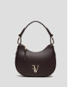 Burgundy leather Cuca Moon shoulder bag
