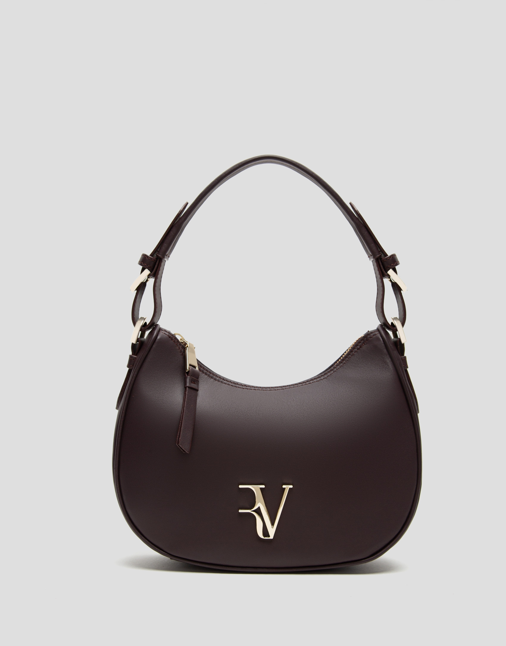 Burgundy leather Cuca Moon shoulder bag