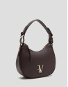 Burgundy leather Cuca Moon shoulder bag