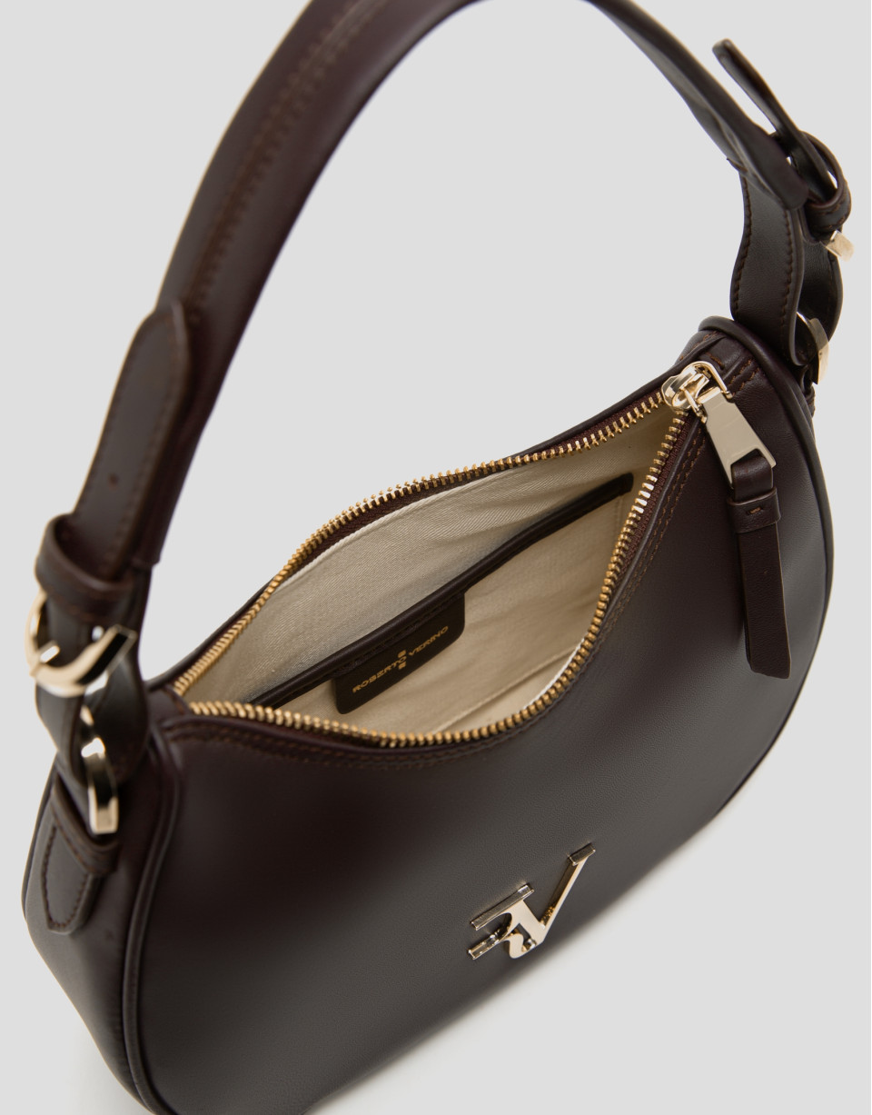 Burgundy leather Cuca Moon shoulder bag