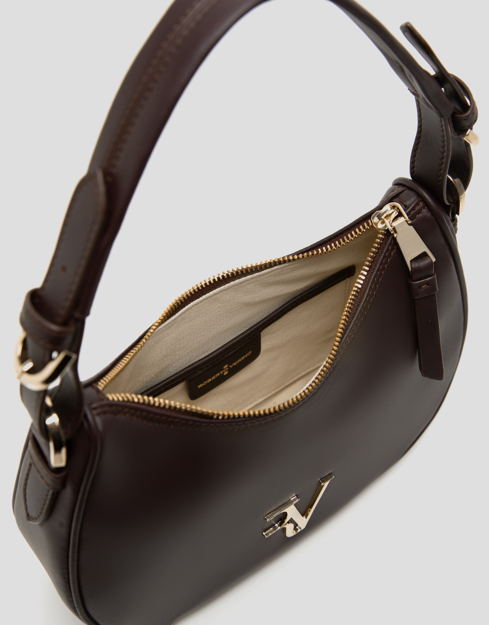 Burgundy leather Cuca Moon shoulder bag