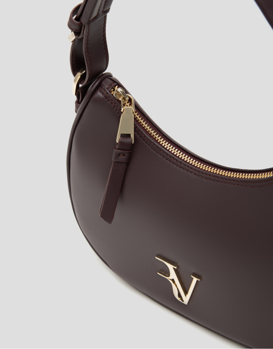 Burgundy leather Cuca Moon shoulder bag