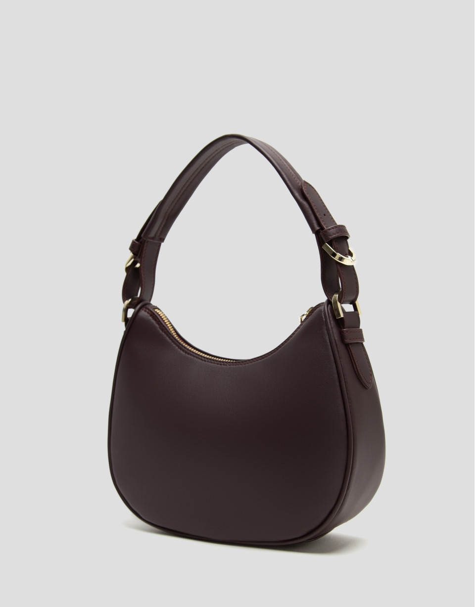 Burgundy leather Cuca Moon shoulder bag