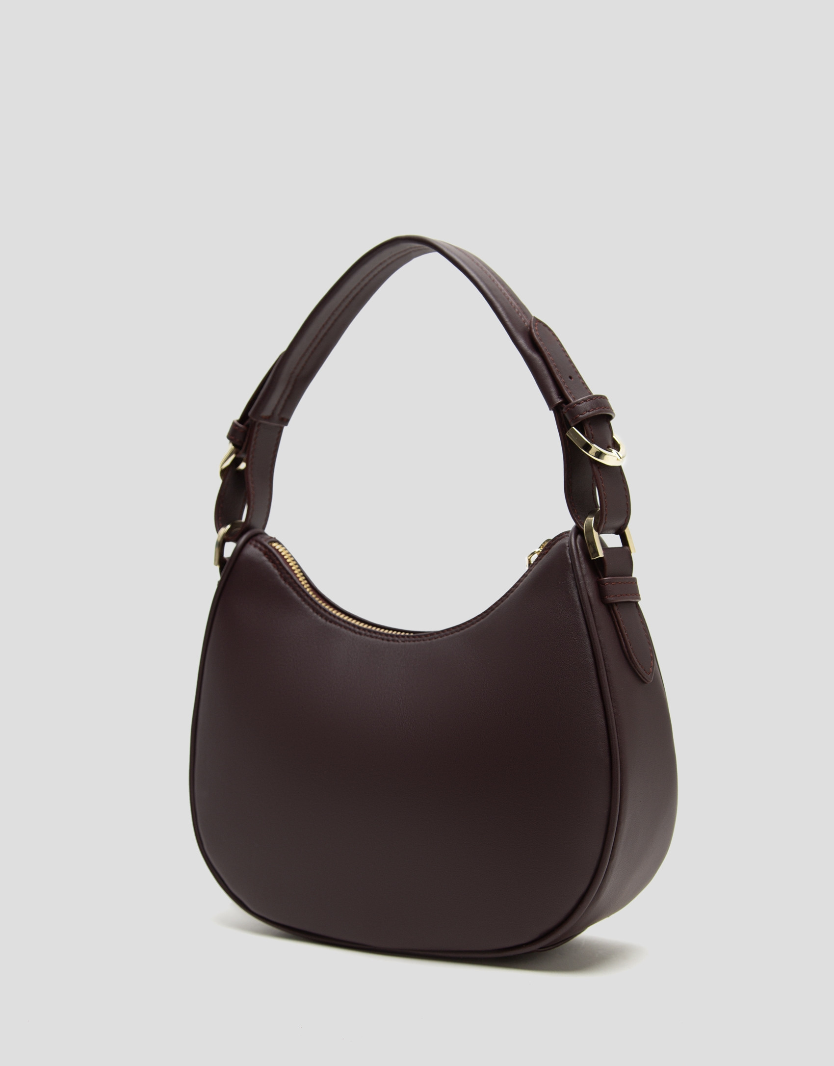 Burgundy leather Cuca Moon shoulder bag