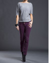 Narrow aubergine pants with pockets 